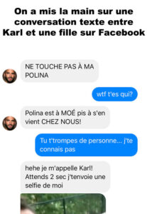 Une conversation texte entre Karl et une fille sur Facebook