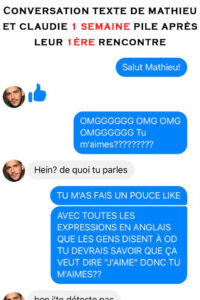 Conversation Texte De Mathieu Et Claudie 1 Semaine Pile Après Leur 1ère Rencontre