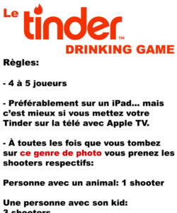 Le Tinder Drinking Game